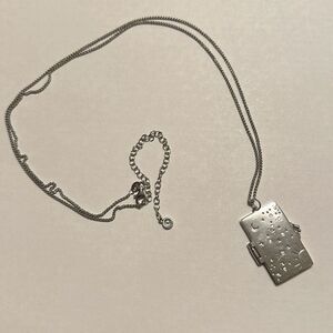 Lisa Mason Sterling Silver 925 Pendant Book Necklace with Cubic Zirconia Stones